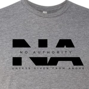 NA - No Authority - Stripe Design. Premium Heather shirt.